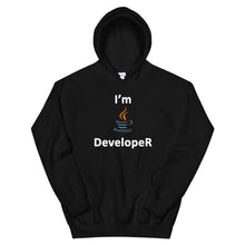 Load image into Gallery viewer, Technology "I'm Java Developer" Dark Color Unisex Hoodie - Siddh Studio