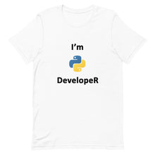 Load image into Gallery viewer, Technology "I’m Python Developer" Light Color Unisex T-Shirt - Siddh Studio