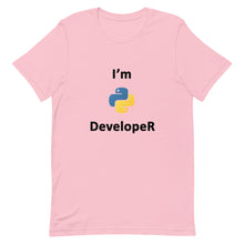 Load image into Gallery viewer, Technology "I’m Python Developer" Light Color Unisex T-Shirt - Siddh Studio
