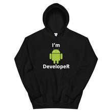 Load image into Gallery viewer, Technology "I'm Android Developer" Dark Color Unisex Hoodie - Siddh Studio