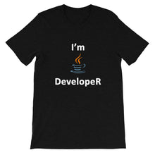 Load image into Gallery viewer, Technology "I'm Java Developer" Dark Color Unisex T-Shirt - Siddh Studio