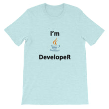 Load image into Gallery viewer, Technology "I'm Java Developer" Light Color Unisex T-Shirt - Siddh Studio