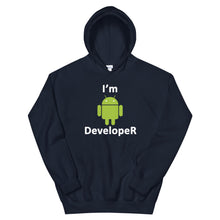 Load image into Gallery viewer, Technology "I'm Android Developer" Dark Color Unisex Hoodie - Siddh Studio