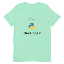 Load image into Gallery viewer, Technology "I’m Python Developer" Light Color Unisex T-Shirt - Siddh Studio