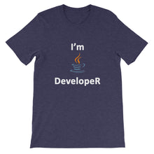 Load image into Gallery viewer, Technology "I'm Java Developer" Dark Color Unisex T-Shirt - Siddh Studio