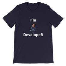 Load image into Gallery viewer, Technology "I'm Java Developer" Dark Color Unisex T-Shirt - Siddh Studio