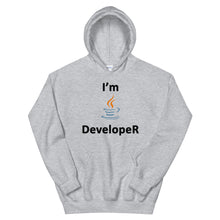 Load image into Gallery viewer, Technology "I'm Java Developer" Light Color Unisex Hoodie - Siddh Studio