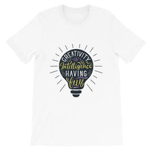 Load image into Gallery viewer, Fact "Creativity Is Intelligence Having Fun" Unisex T-Shirt - Siddh Studio