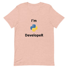 Load image into Gallery viewer, Technology "I’m Python Developer" Light Color Unisex T-Shirt - Siddh Studio