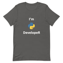 Load image into Gallery viewer, Technology "I’m Python Developer" Dark Color Unisex T-Shirt - Siddh Studio