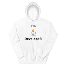 Load image into Gallery viewer, Technology "I'm Java Developer" Light Color Unisex Hoodie - Siddh Studio