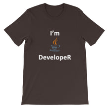 Load image into Gallery viewer, Technology "I'm Java Developer" Dark Color Unisex T-Shirt - Siddh Studio
