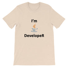 Load image into Gallery viewer, Technology "I'm Java Developer" Light Color Unisex T-Shirt - Siddh Studio