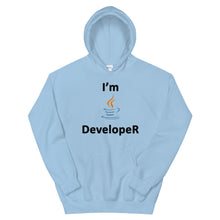 Load image into Gallery viewer, Technology &quot;I&#39;m Java Developer&quot; Light Color Unisex Hoodie - Siddh Studio
