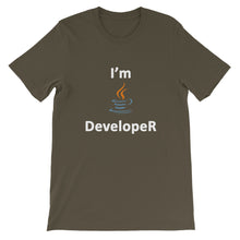 Load image into Gallery viewer, Technology &quot;I&#39;m Java Developer&quot; Dark Color Unisex T-Shirt - Siddh Studio
