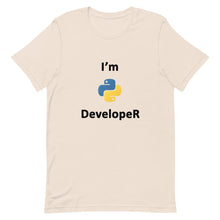 Load image into Gallery viewer, Technology &quot;I’m Python Developer&quot; Light Color Unisex T-Shirt - Siddh Studio
