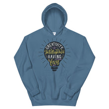 Load image into Gallery viewer, Fact &quot;Creativity Is Intelligence Having Fun&quot; Unisex Hoodie - Siddh Studio
