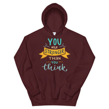 Load image into Gallery viewer, Motivational &quot;You Are Stronger Than You Are&quot; Unisex Hoodie - Siddh Studio

