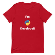 Load image into Gallery viewer, Technology &quot;I’m Python Developer&quot; Dark Color Unisex T-Shirt - Siddh Studio
