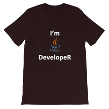 Load image into Gallery viewer, Technology &quot;I&#39;m Java Developer&quot; Dark Color Unisex T-Shirt - Siddh Studio
