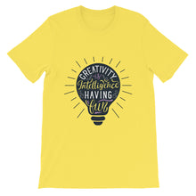 Load image into Gallery viewer, Fact &quot;Creativity Is Intelligence Having Fun&quot; Unisex T-Shirt - Siddh Studio

