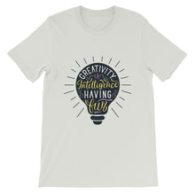 Load image into Gallery viewer, Fact &quot;Creativity Is Intelligence Having Fun&quot; Unisex T-Shirt - Siddh Studio
