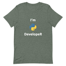 Load image into Gallery viewer, Technology &quot;I’m Python Developer&quot; Dark Color Unisex T-Shirt - Siddh Studio
