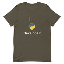 Load image into Gallery viewer, Technology &quot;I’m Python Developer&quot; Dark Color Unisex T-Shirt - Siddh Studio
