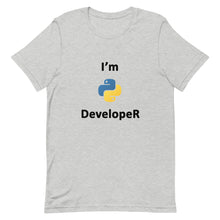 Load image into Gallery viewer, Technology &quot;I’m Python Developer&quot; Light Color Unisex T-Shirt - Siddh Studio
