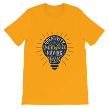 Load image into Gallery viewer, Fact &quot;Creativity Is Intelligence Having Fun&quot; Unisex T-Shirt - Siddh Studio
