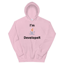 Load image into Gallery viewer, Technology &quot;I&#39;m Java Developer&quot; Light Color Unisex Hoodie - Siddh Studio
