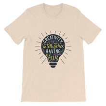 Load image into Gallery viewer, Fact &quot;Creativity Is Intelligence Having Fun&quot; Unisex T-Shirt - Siddh Studio
