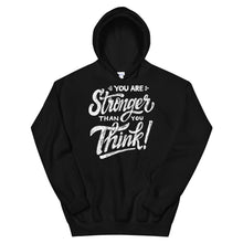 Load image into Gallery viewer, Motivational &quot;You Are Stronger Than You Think&quot; Unisex Hoodie - Siddh Studio
