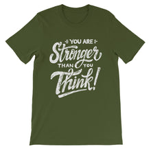 Load image into Gallery viewer, Motivational &quot;You Are Stronger Than You Think&quot; Unisex T-Shirt - Siddh Studio
