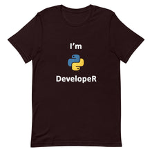 Load image into Gallery viewer, Technology &quot;I’m Python Developer&quot; Dark Color Unisex T-Shirt - Siddh Studio
